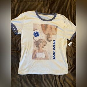 Pan Am Graphic Ringer T-Shirt, size L juniors, new, comfortable and cute